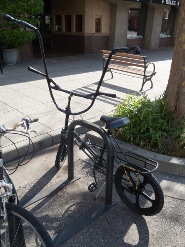 Apehangers on a bicycle